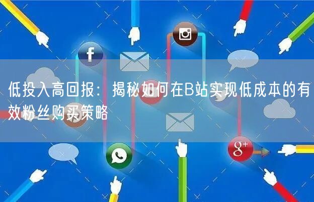 低投入高回报：揭秘如何在B站实现低成本的有效粉丝购买策略