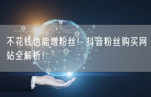 不花钱也能增粉丝！抖音粉丝购买网站全解析！