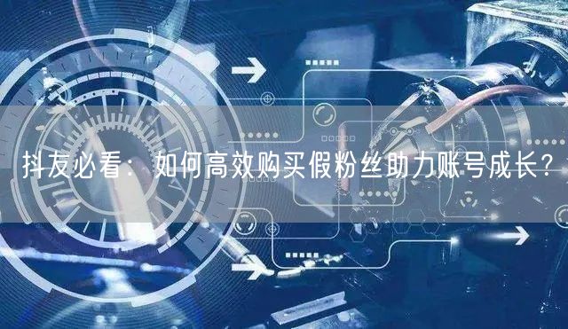抖友必看：如何高效购买假粉丝助力账号成长？