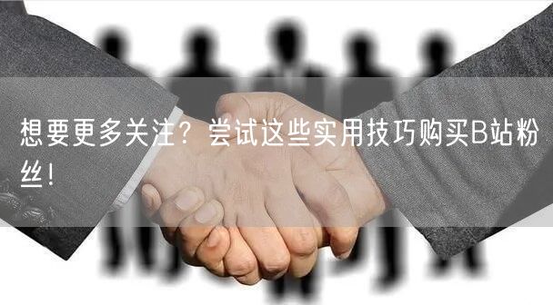 想要更多关注？尝试这些实用技巧购买B站粉丝！