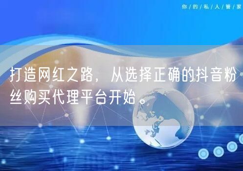 打造网红之路，从选择正确的抖音粉丝购买代理平台开始。