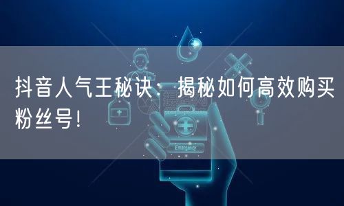 抖音人气王秘诀：揭秘如何高效购买粉丝号！