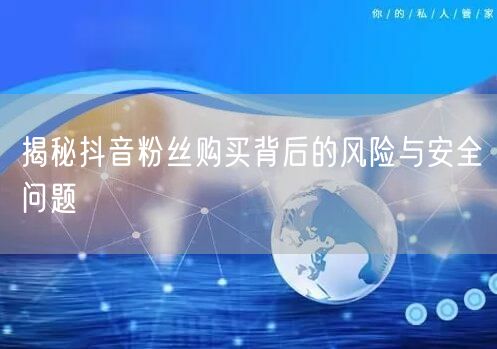 揭秘抖音粉丝购买背后的风险与安全问题