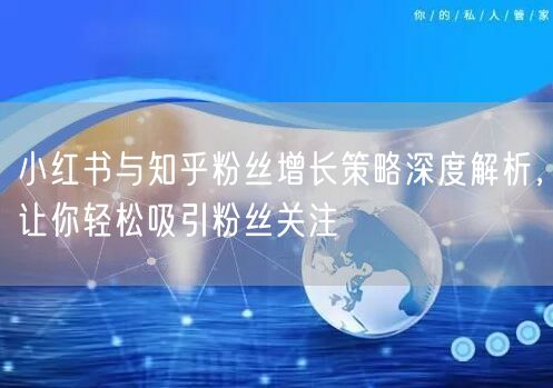 小红书与知乎粉丝增长策略深度解析，让你轻松吸引粉丝关注