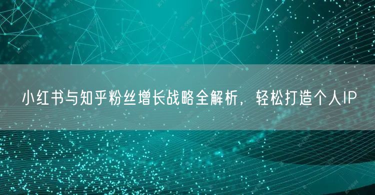 小红书与知乎粉丝增长战略全解析，轻松打造个人IP