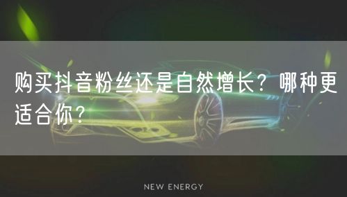 购买抖音粉丝还是自然增长？哪种更适合你？