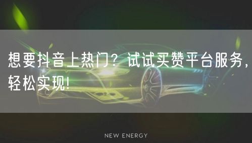 想要抖音上热门？试试买赞平台服务，轻松实现!