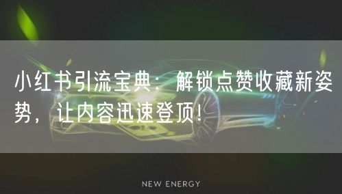 小红书引流宝典：解锁点赞收藏新姿势，让内容迅速登顶！