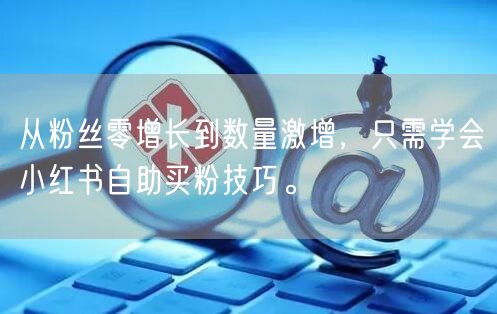 从粉丝零增长到数量激增，只需学会小红书自助买粉技巧。