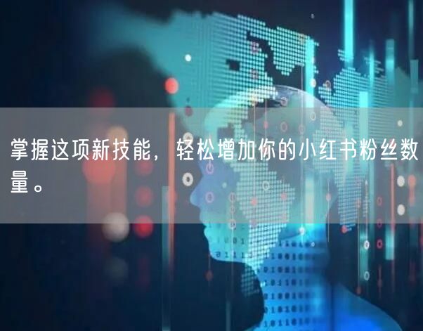 掌握这项新技能，轻松增加你的小红书粉丝数量。