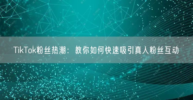 TikTok粉丝热潮：教你如何快速吸引真人粉丝互动